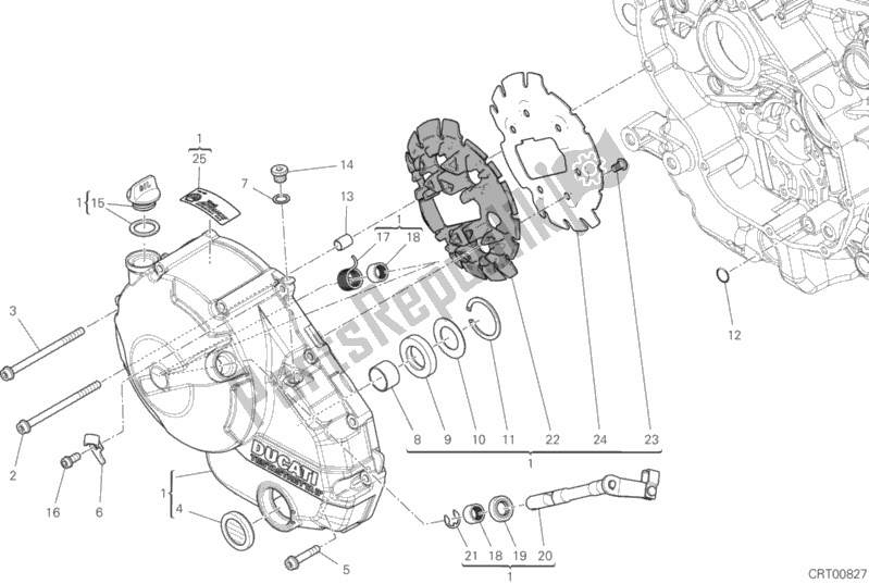 Toutes les pièces pour le Couvercle D'embrayage du Ducati Supersport S 937 2020
